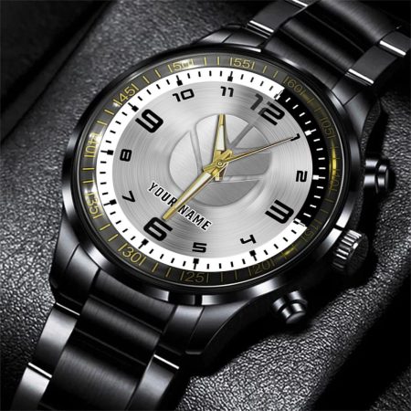 Fiatagri Tractor Personalized Black Stainless Steel Hand Watch For Fan