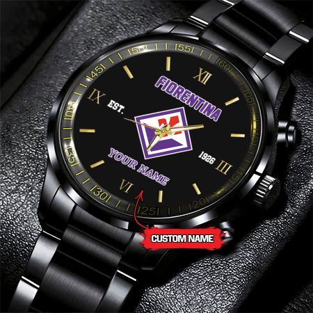 Fiorentina Serie A Black Fashion Watch Custom Your Name For Fan