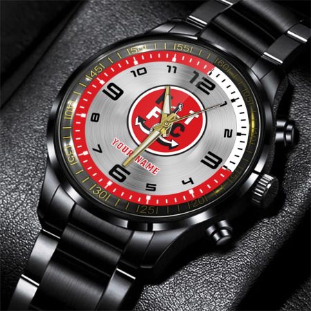 Fleetwood Town EFL Personalized Black Stainless Steel Hand Watch For Fan