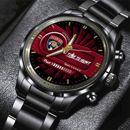 Florida Panthers NHL Black Stainless Steel Watch Gift For Fan