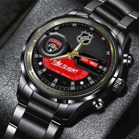 Florida Panthers NHL Black Stainless Steel Watch Gift For Fan