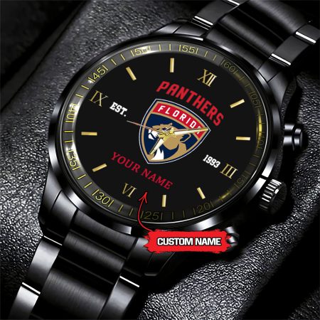 Florida Panthers NHL Hockey Game Time Custom Black Fashion Watch For Fan