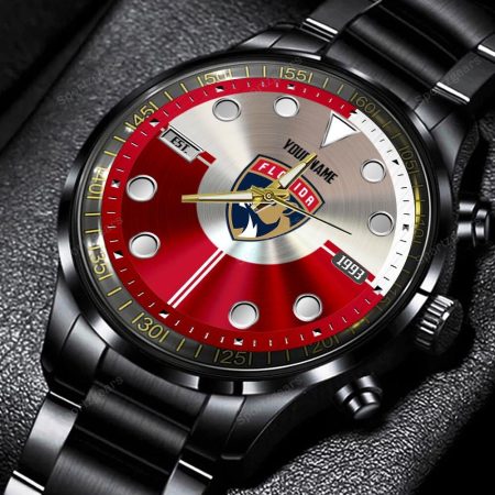 Florida Panthers NHL Personalized New Black Hand Watch Gift For Fans