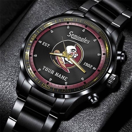Florida State Seminoles NCAA Personalized Black Style Hand Watch Gifts For Fan