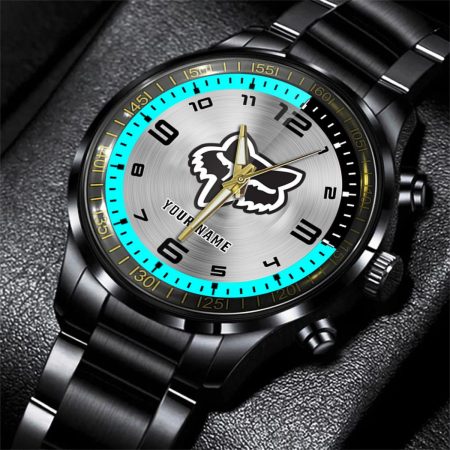 Fox Racing Car Personalized Black Stainless Steel Hand Watch For Fan
