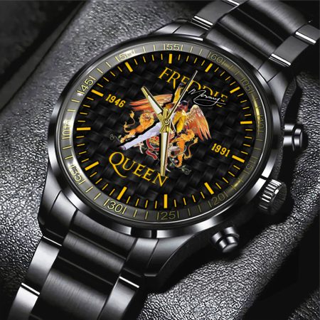 Freddie Mercury Music Black Stainless Steel Watch Gift For Fan