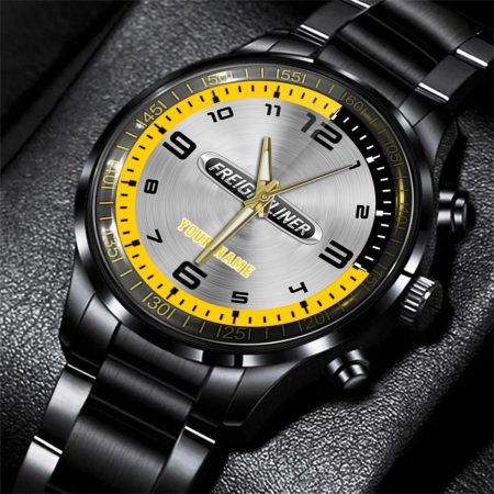 Freightliner Truck Personalized Black Stainless Steel Hand Watch For Fan