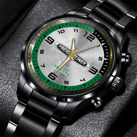 Freightliner Truck Personalized Black Stainless Steel Hand Watch For Fan