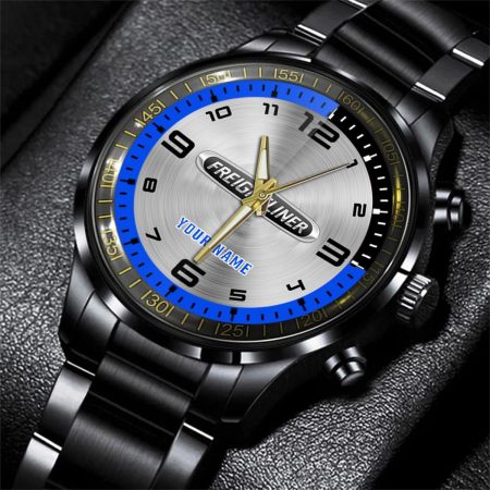 Freightliner Truck Personalized Black Stainless Steel Hand Watch For Fan