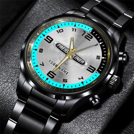 Freightliner Truck Personalized Black Stainless Steel Hand Watch For Fan