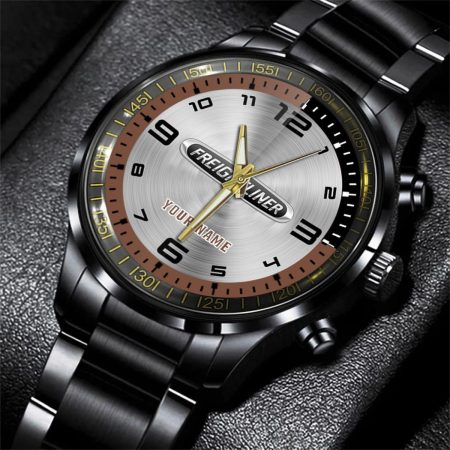 Freightliner Truck Personalized Black Stainless Steel Hand Watch For Fan