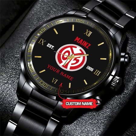 FSV Mainz 05 Bundesliga New Personalized Black Stainless Steel Watch Gifts For Fans