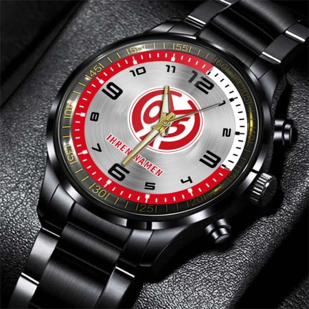 FSV Mainz 05 Bundesliga Personalized Black Stainless Steel Hand Watch For Fan