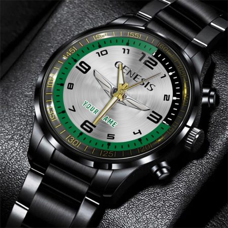 Genesis Motorcycle Personalized Black Stainless Steel Hand Watch For Fan