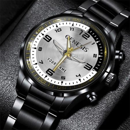 Genesis Motorcycle Personalized Black Stainless Steel Hand Watch For Fan