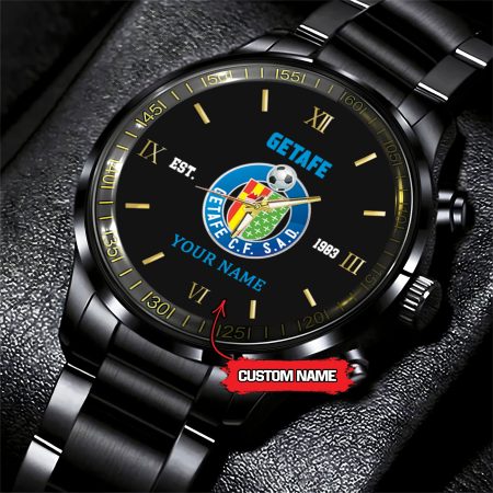Getafe LaLiga Personalized Black Hand Watch Gifts For Fan Club