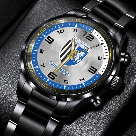 Gillingham EFL Personalized Black Stainless Steel Hand Watch For Fan