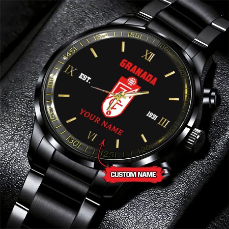 Granada LaLiga Personalized Black Hand Watch Gifts For Fan Club