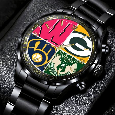 Green Bay Packers NCAA Personalized Sports Black Fashion Watch