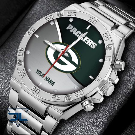 Green Bay Packers NFL Personalized Black Hand Watch Gifts For Fans