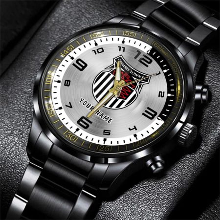 Grimsby Town EFL Personalized Black Stainless Steel Hand Watch For Fan