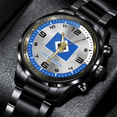 Hamburger SV Bundesliga Personalized Black Stainless Steel Hand Watch For Fan