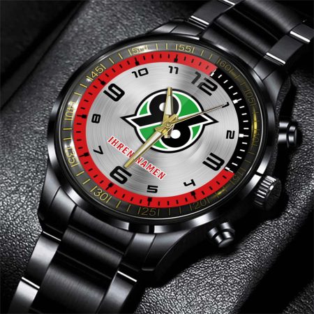Hannover 96 Bundesliga Personalized Black Stainless Steel Hand Watch For Fan