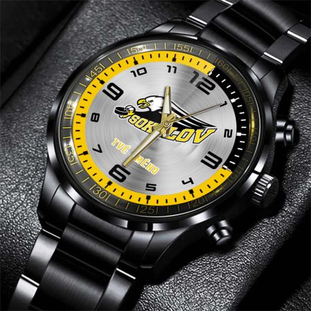 HC Baník Sokolov ELH Personalized Black Stainless Steel Hand Watch For Fan