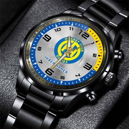 HC Davos NL Personalized Black Stainless Steel Hand Watch For Fan
