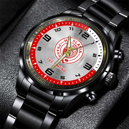 HC Slavia Praha ELH Personalized Black Stainless Steel Hand Watch For Fan
