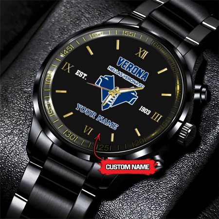 Hellas Verona Serie A Black Fashion Watch Custom Your Name For Fan
