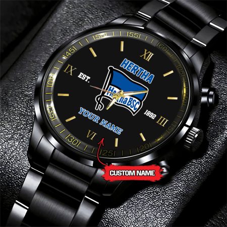 Hertha BSC Bundesliga New Personalized Black Stainless Steel Watch Gifts For Fans