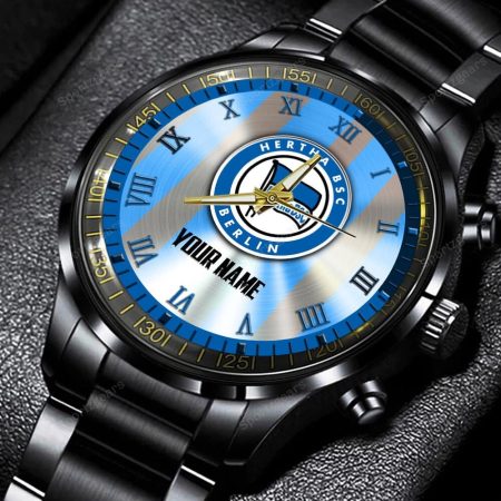 Hertha BSC Bundesliga Personalized New Black Hand Watch Gift For Fans