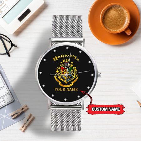 Hogwarts Harry Potter Personalized Silver Fashion Watch For Lady Custom Name For Fan