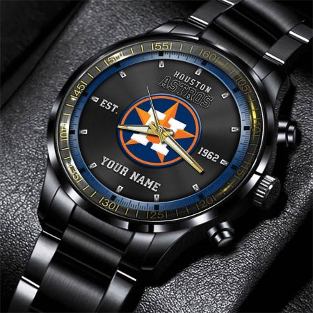 Houston Astros MLB Personalized Black Style Hand Watch Gifts For Fan