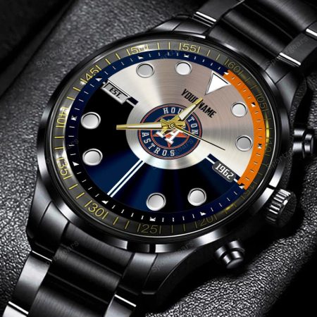 Houston Astros MLB Personalized New Black Hand Watch Gift For Fans