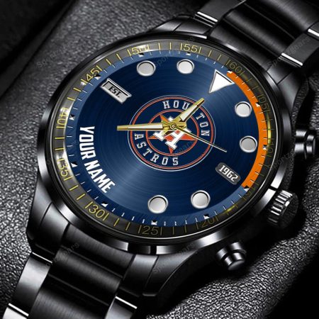 Houston Astros MLB Personalized New Black Hand Watch Gift For Fans