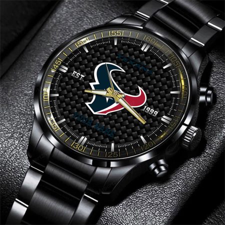 Houston Texans NFL Black Fashion Hand Watch Custom Your Name Gift For Fan