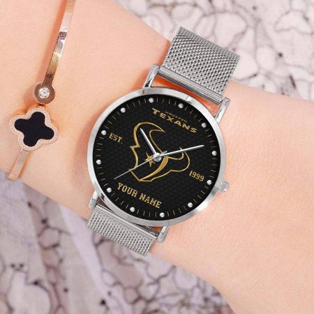 Houston Texans NFL Black Fashion Watch Custom Your Name