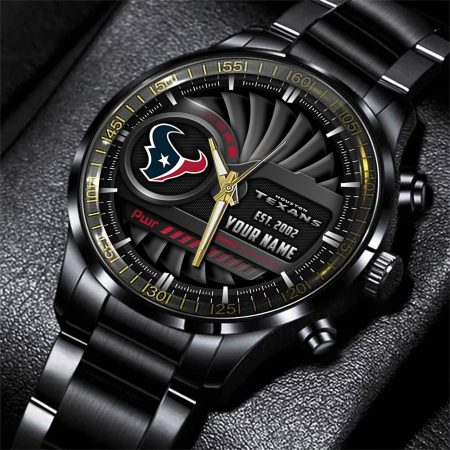 Houston Texans NFL Black Fashion Watch Custom Your Name