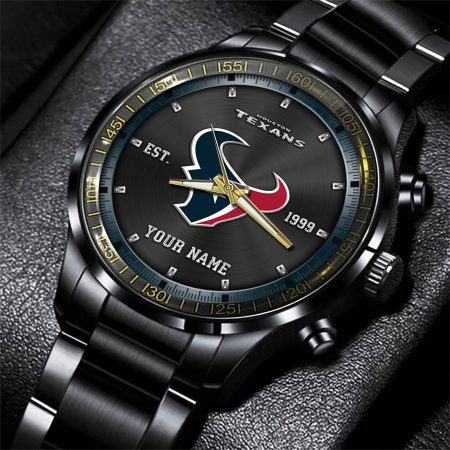 Houston Texans NFL Personalized Black Fashion Watch Gifts For Fans