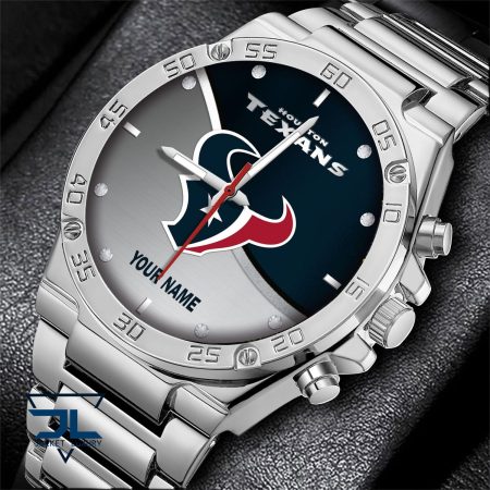 Houston Texans NFL Personalized Black Hand Watch Gifts For Fans