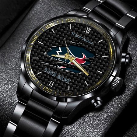 Houston Texans NFL Personalized Sport Black Fashion Watch For Fan