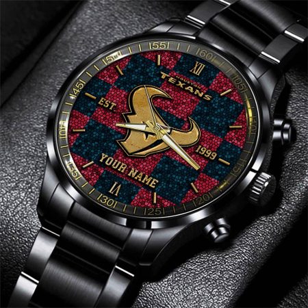 Houston Texans NFL Personalized Sport Black Watch Gifts For Fans