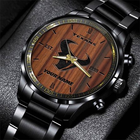 Houston Texans NFL Personalized Sport Black Watch Gifts For Fans