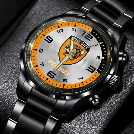 Hull CityEFL Personalized Black Stainless Steel Hand Watch For Fan