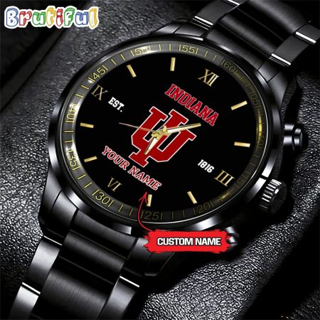 Indiana Hoosiers NCAA Personalized Black Fashion Watch Football Watch For Fans