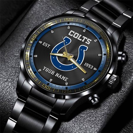 Indianapolis Colts NFL Personalized Black Fashion Watch Gifts For Fans