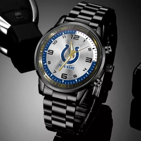 Indianapolis Colts NFL Personalized Black Hand Watch Gifts For Fans