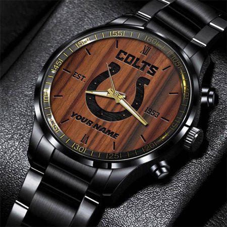 Indianapolis Colts NFL Personalized Sport Black Watch Gifts For Fans